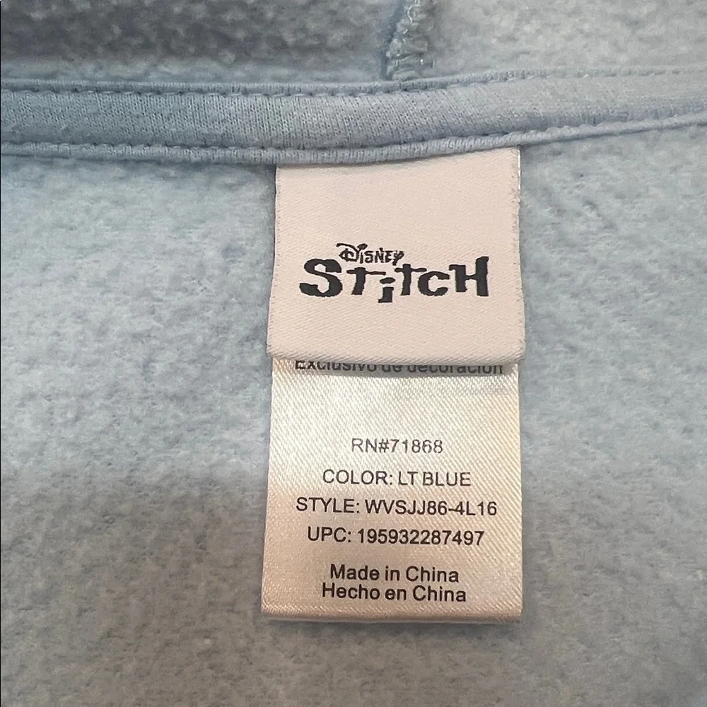 DISNEYLAND - Women's Light Blue STITCH Full Zip Hoodie - Picture 3 of 11